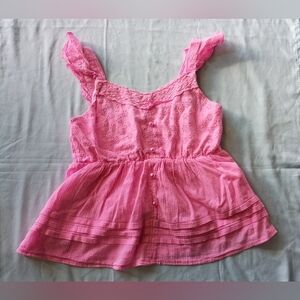 ‼️5 items for $8‼️Justice Pink Eyelet Ruffle Blouse